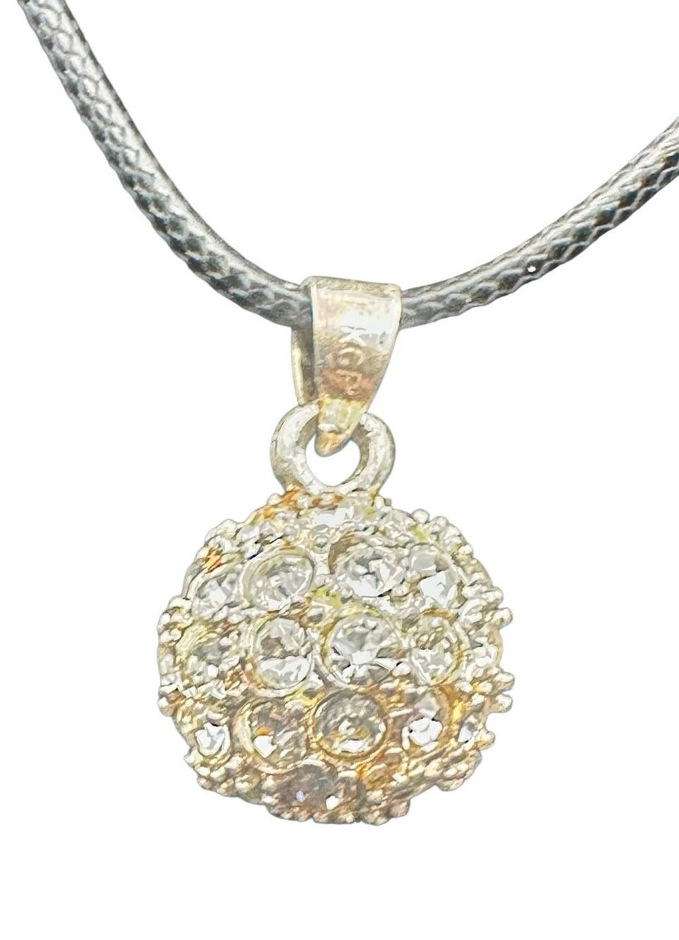 18KGP Gold Plated Crystal Disco Ball Pendant Necklace